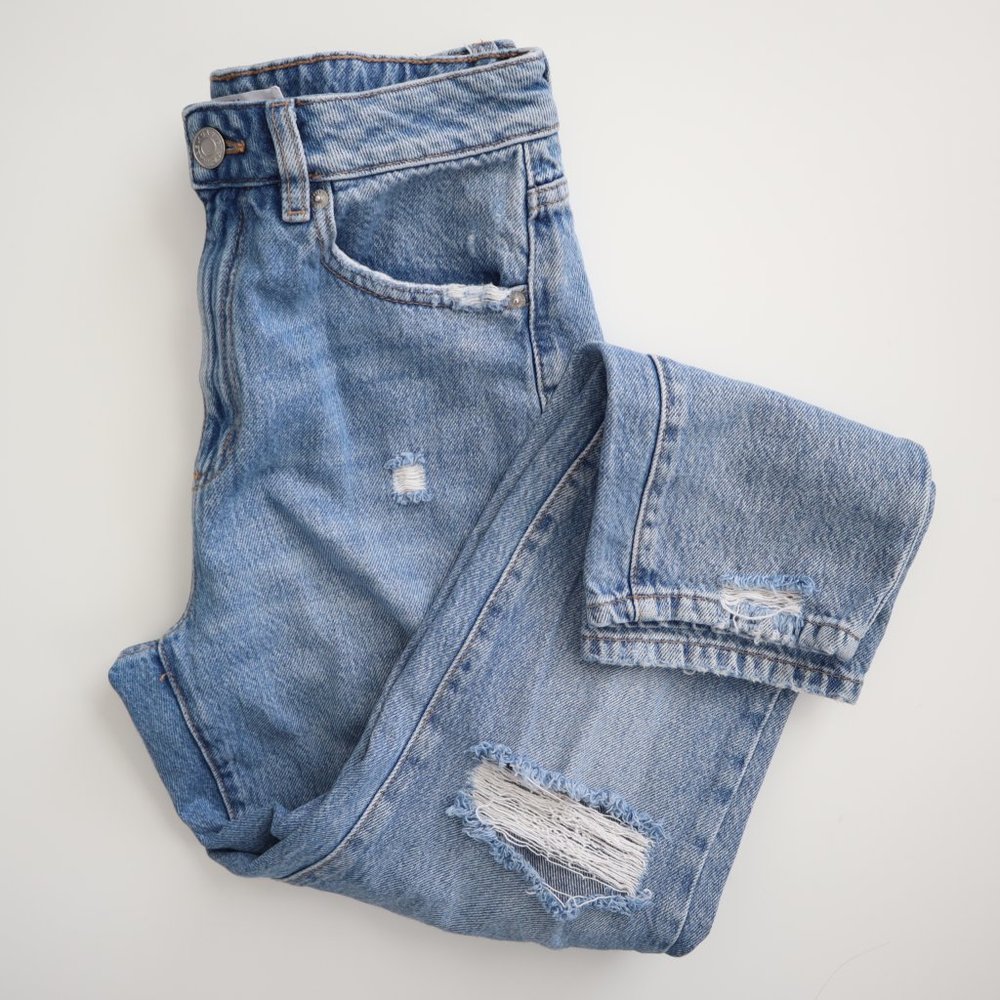 Garage Denim Destructed Mom Jeans | 27